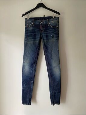 DSQUARED2  Skinny Distressed Blue Jeans